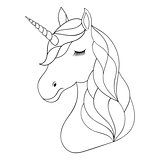 Head of hand drawn unicorn