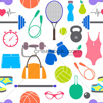 pattern with fitness equipment