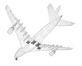 Airplane in wire-frame style