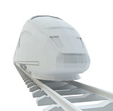 White high-speed train