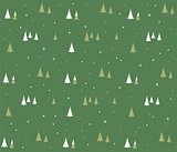 Seamless pattern with Christmas trees and snowflakes