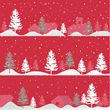 Christmas trees greeting card