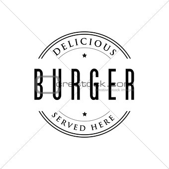 Burger vintage stamp black