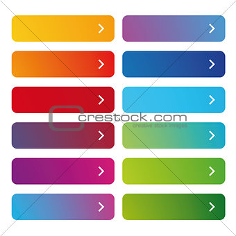 Empty web button set colorful