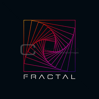 Abstract Colorful Fractal Symbol for creative business