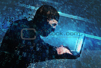 Hacker creates a backdoor access on a computer. Concept of internet security