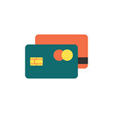 Credit cards icon flat