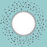 Vector frame with dots on mint green background
