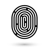 Round linear maze icon