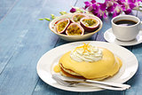 Hawaiian lilikoi passion fruit pancake