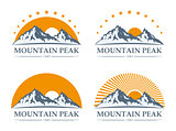 mountain icons set