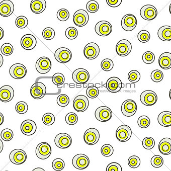 Retro abstract 50s circle dots geo seamless vector pattern.