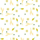 Peach color sprigs and leaves seamless pattern.
