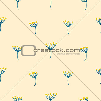 Dill crown flower abstract simple seamless pattern.