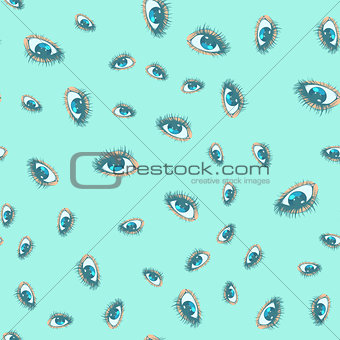 Female eyes seamless pattern