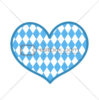 Oktoberfest in the heart shape icon is a flat style. Isolated on white background. Vector illustration.