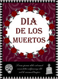 Day of the dead flyer, poster, invitation. Dia de Muertos template card for your design. Holiday in Mexico concept. Vector illustration.