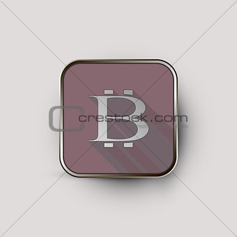 Bit coin logo in square