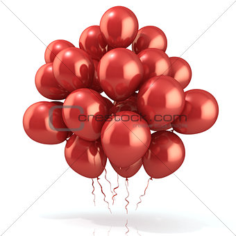 Red balloons crowd
