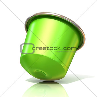 Green coffee capsule. 3D