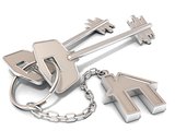Two house door keys and house key-chain