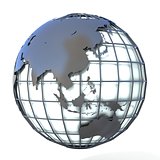 Polygonal style illustration of earth globe, Asia and Oceania vi