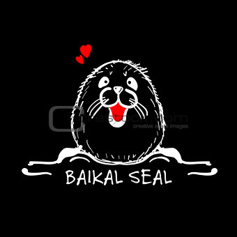 Baikal seal, sketch for your design
