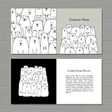 Greeting cards design, polar bears family