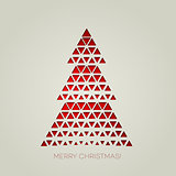 Merry Christmas tree with triangle shape