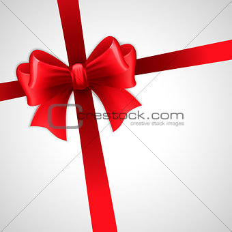 Red holiday ribbon with bow