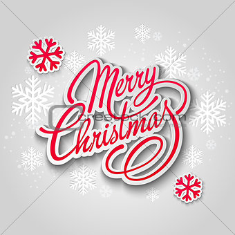 Merry Christmas greeting card. Lettering Paper design