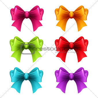 Set of holiday ribbon with bow