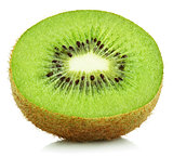 Half of kiwi fruit isolated on white