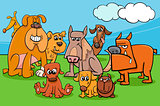 funny cartoon dog characters group