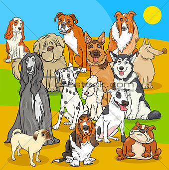 pedigree dogs cartoon characters group