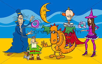 cartoon fantasy characters group