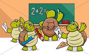 turtle cartoon characters in classroom