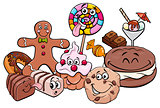 candy characters group cartoon illustration