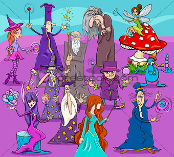 witches and wizards cartoon characters group
