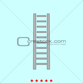 Wooden step ladder it is icon .