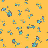 Retro motor scooter seamless pattern background