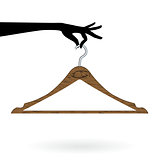 Hand hold hanger vector illustration
