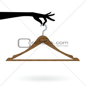Hand hold hanger vector illustration