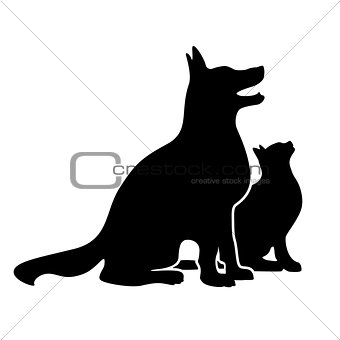 Dog and Cat Silhouette