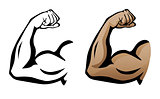 Muscular Arm Flexing Bicep Illustration