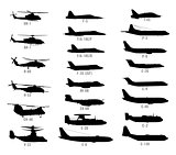 US Modern Military Aircraft Silhouettes