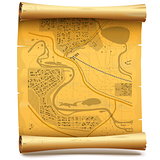 Vector Paper Scroll with Map