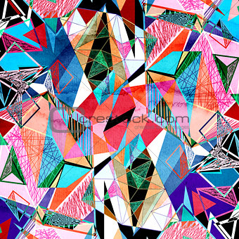 Abstract watercolor background polygon