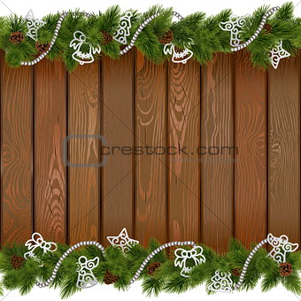 Vector Seamless Christmas Board with White Decorations