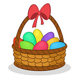 Easter Basket with Painted Eggs